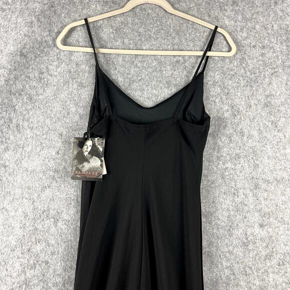 VTG Whimsigoth Witchy Fairy Maxi Dress Womens 7 Black Ruffle Y2K 90s Rampage NEW - Picture 12 of 14